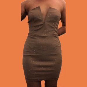 Charlotte Russe Tan Strapless Body Con Dress